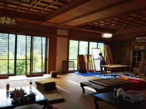阿智のお寺へ障子の貼り替えに行きました 信州 下條村 丸正木工所