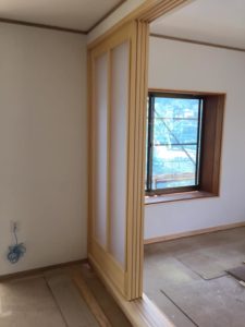 長尺建具を作製して納めました 信州 下條村 丸正木工所