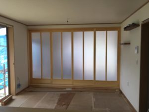 長尺建具を作製して納めました 信州 下條村 丸正木工所