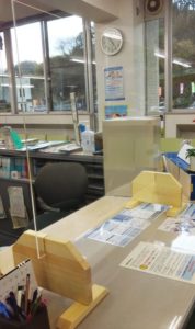 受付の衝立ての依頼 信州 下條村 丸正木工所