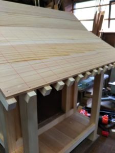 氏神様のお祠を製作しています 信州 下條村 丸正木工所