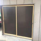 かきハウスの入り口の建具を新しく作り直させて頂きました。 信州 下條村 丸正木工所