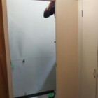 トイレブースを直しています 信州 下條村 丸正木工所