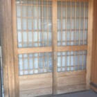 木製玄関引き違い戸 鍵取付施工工事 信州 下條村 丸正木工所