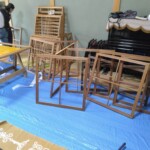 お寺の障子を貼り替えています。下條村 丸正木工所