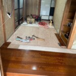 知人のお宅の床を貼り直しています。下條村 丸正木工所