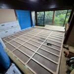 床の貼り替えを行いました。 下條村 丸正木工所